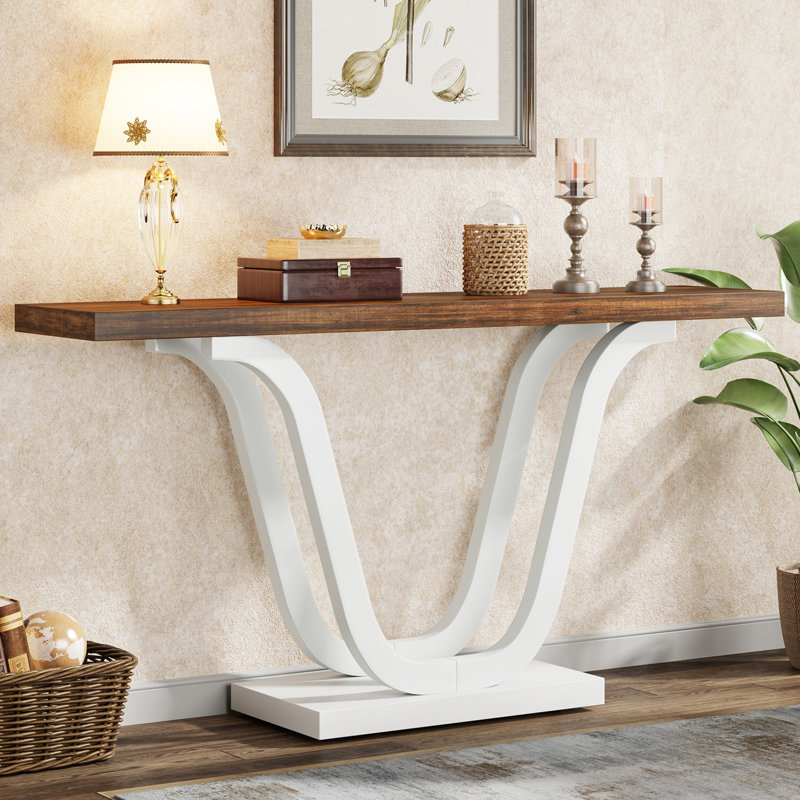 140cm Console Table, Brown, White