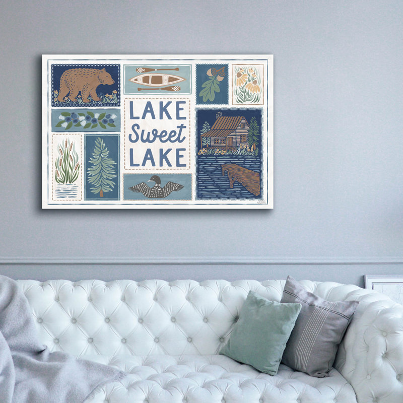 Toile épique Graffiti «Lakeside Days 6» par Laura Marshall, 60 po x 40 po