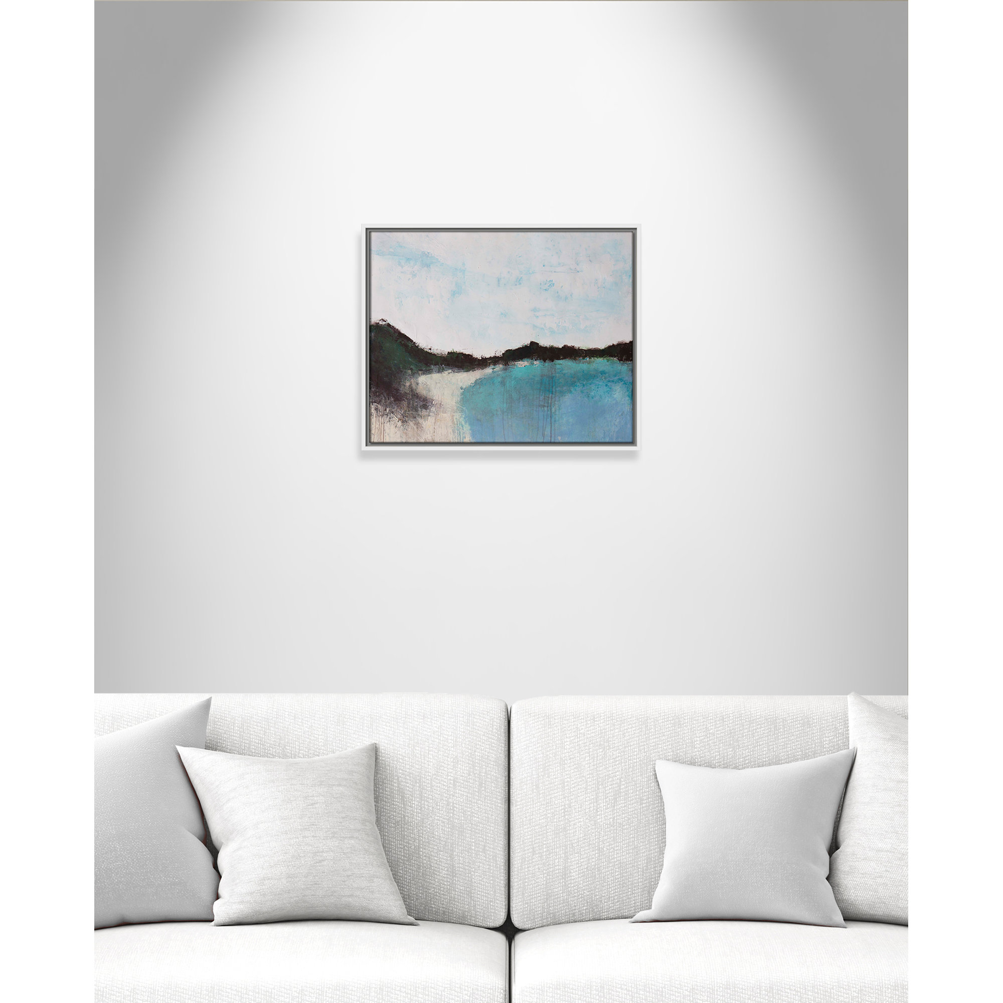 Mountainside Lakeview III by Filippo Ioco, 17.5'' H x 21.5'' W x 2'' D, White Framed