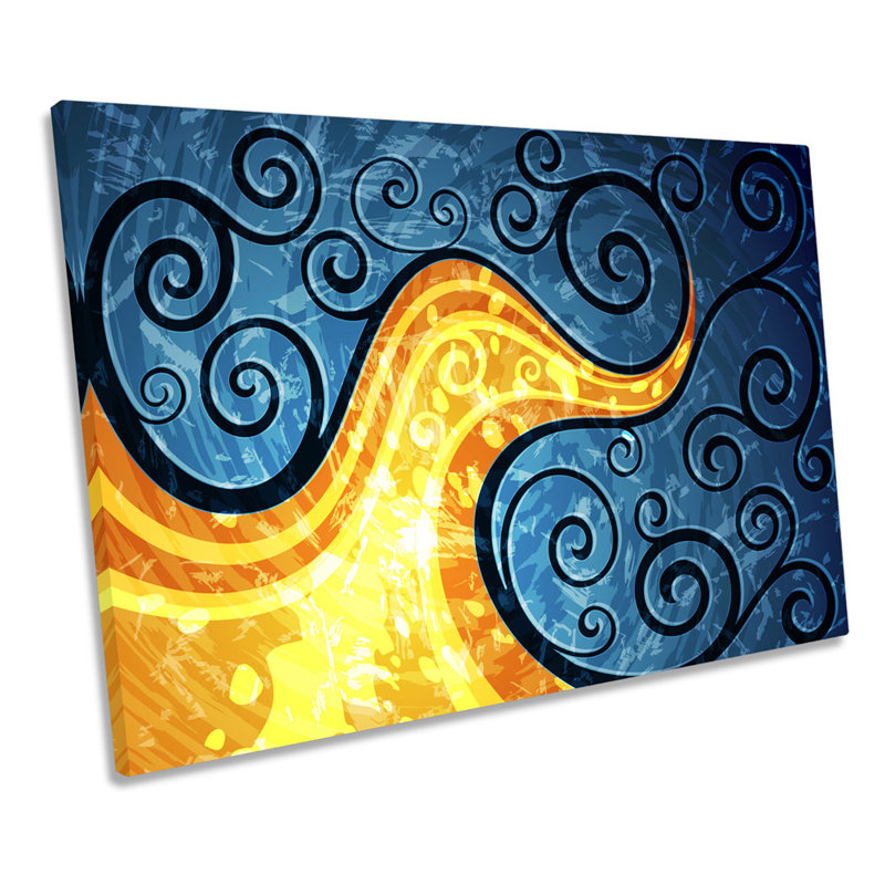 Abstract Vines Floral Design - Wrapped Canvas Art Prints, 30.5cm H x 45.7cm W x 2cm D