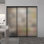3 portes de placard coulissantes en verre givré, paravent