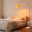 Lampe sur pied à arc moderne, abat-jour sphérique, base en marbre pour l'éclairage de salon
