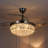 Modern Crystal Ceiling Fan With Light & Remote, Timer, 3 Speeds, 3 Colors Changing
