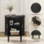 Table de bout moderne de style Mid-Century 23,62 "avec station de charge et rangement pour porte coulissante-481932402-483932123