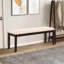 Linen Blend Upholstered Bench