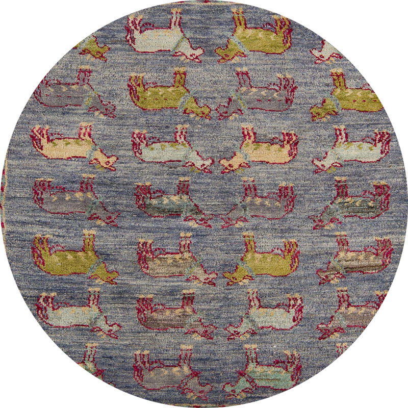 Tapis abstrait moderne 4989, Rond 7 pi