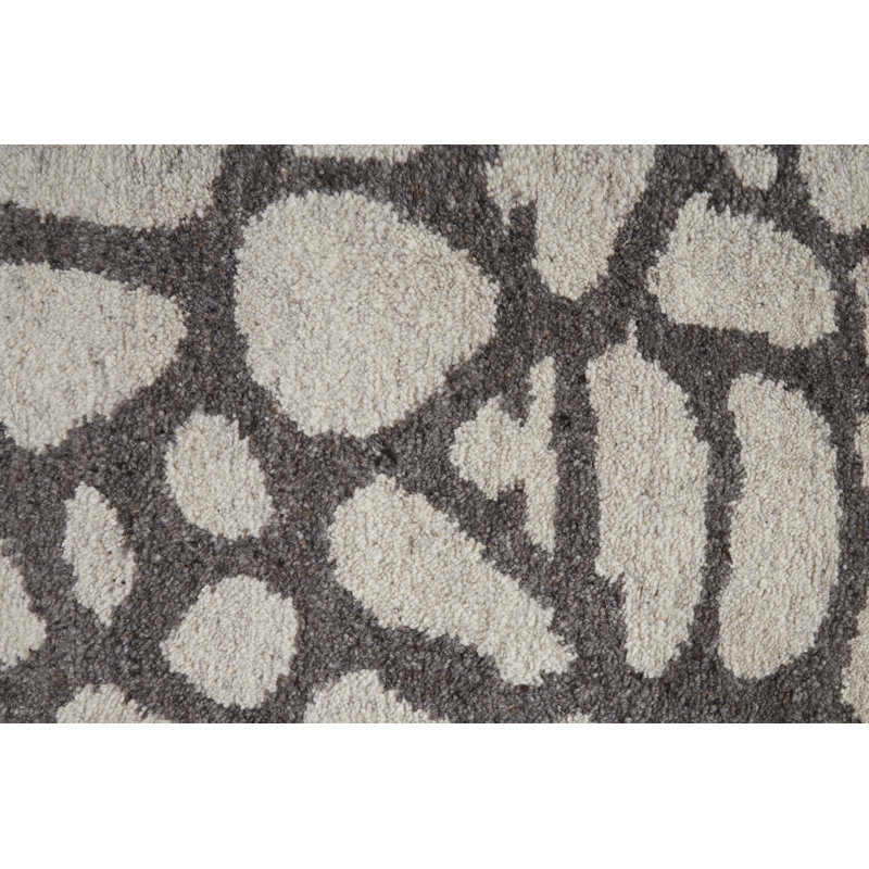 Belden Transitional Abstract, Ivory/Gray Area Rug, Rectangle 2' x 3'