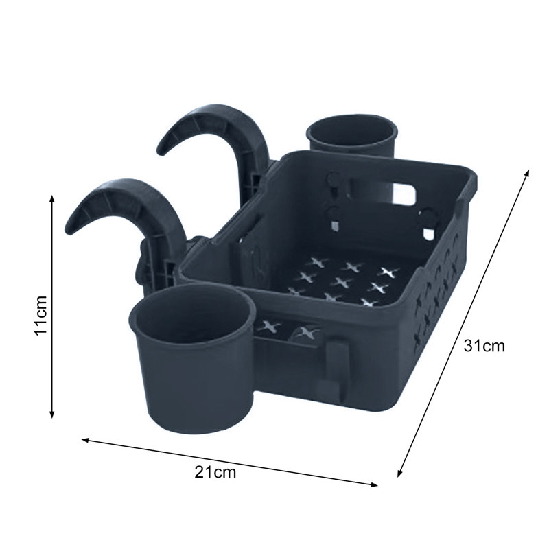 Panier de rangement piscine près du sol avec porte-gobelet suspendu