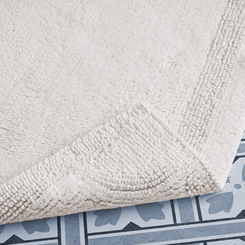 Ivory Reversible Cotton Bath Rug Set of 2