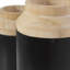 Ensemble de vases décoratifs en bois et blocs de bois brun clair