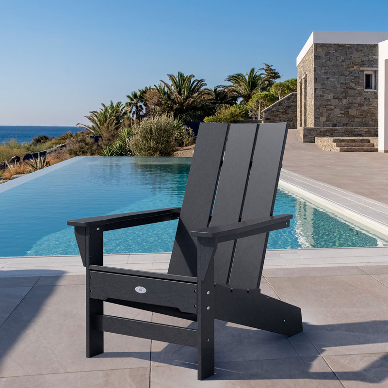Chaise Adirondack en plastique Zoe, Noir