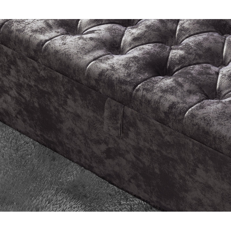 Felica 102cm Wide Tufted Rectangle Storage Ottoman with Hydrolic Arm, Amethyst