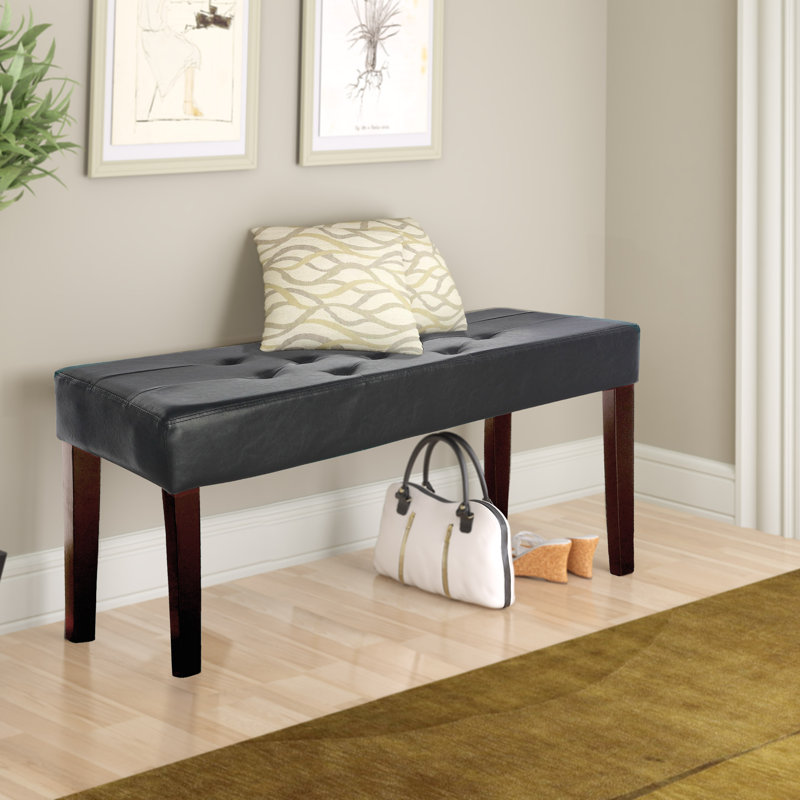 Banc de rangement en similicuir Rooker, Noir