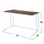 Bureau d'écriture rectangulaire avec port USB et prise, noyer et blanc-895992555