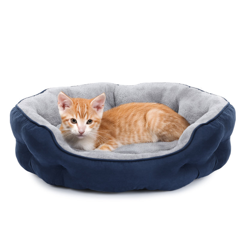 Lit rond pour chat, Moyen L 25 po x l 21 po, Marine