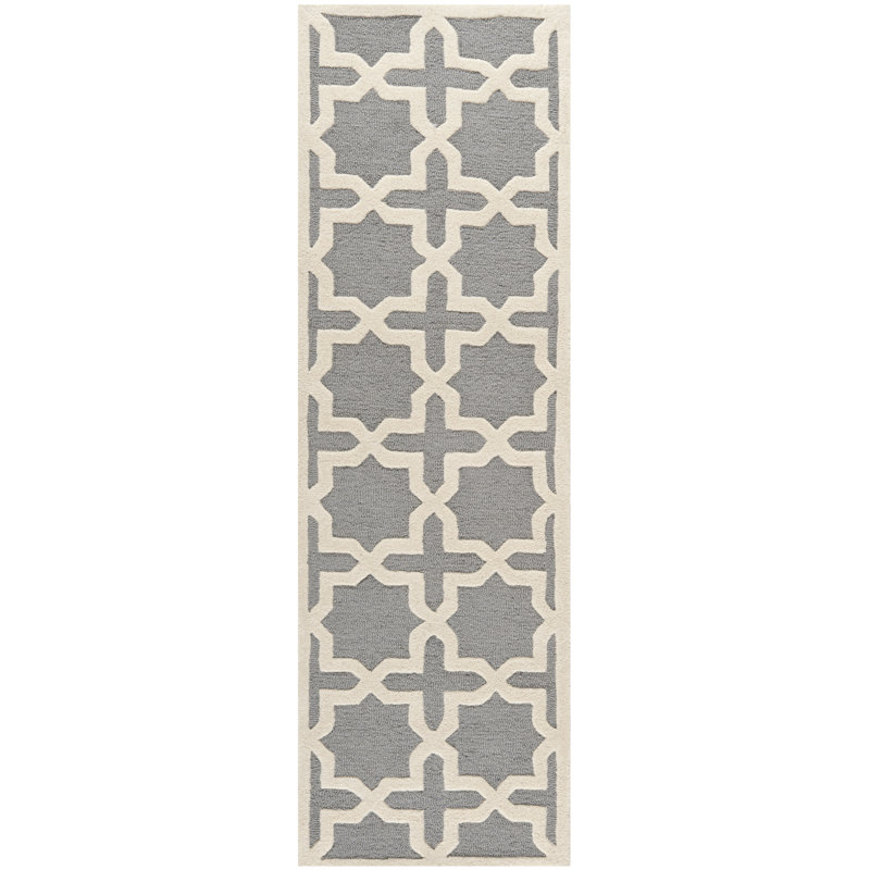 Igna Hand Tufted Wool Geometric Rug, Runner 2'6" x 16'