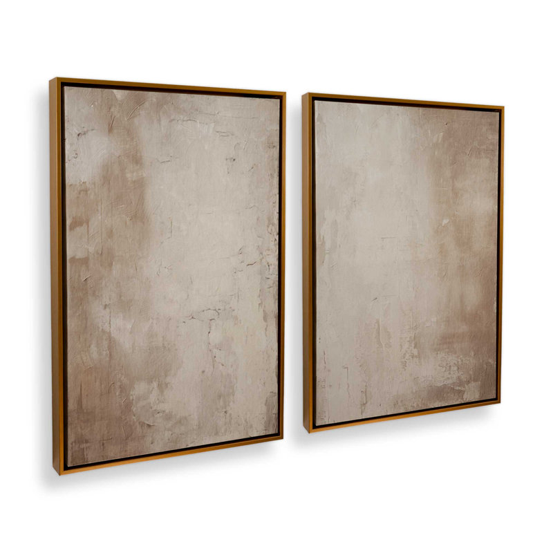 Fresco's Silent Tale, ensemble de 2 impressions sur toile dans un cadre, Reproduction avec cadre flottant, H 37 po x l 50 po