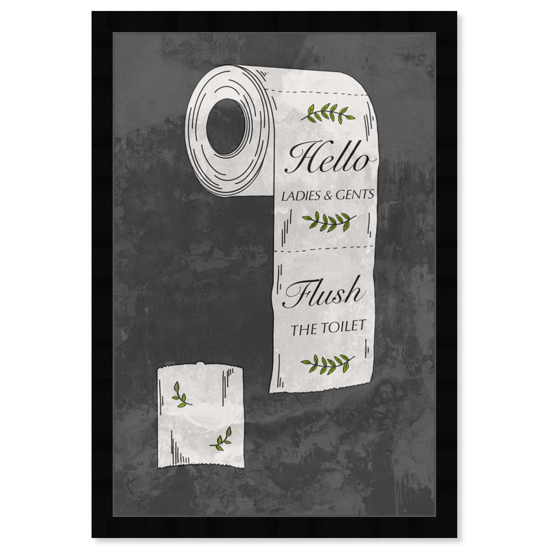 Impression sur toile pour salle de bain, Cadre noir, H 17 po x l 12 po