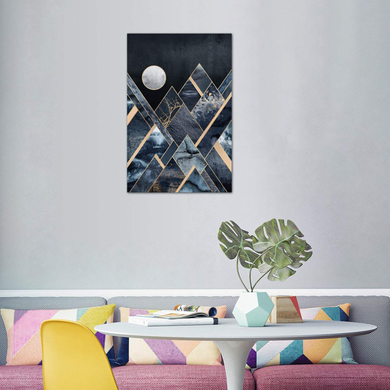 «Stormy Mountains» par Elisabeth Fredriksson - reproduction imprimée, H 18 po x l 26 po x P 1,5 po, Toile tendue
