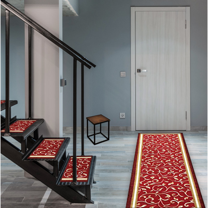 Tapis d'escalier antidérapant Weinert, Rouge
