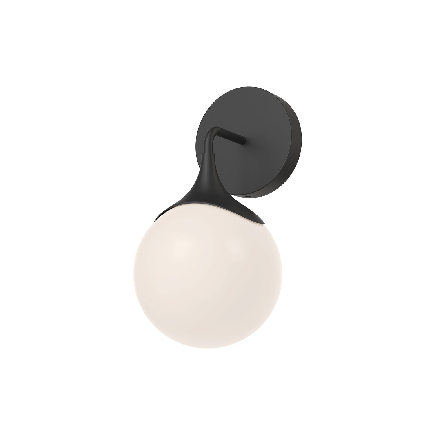 Nedra Single Frosted Bath Sconce, Matte Black