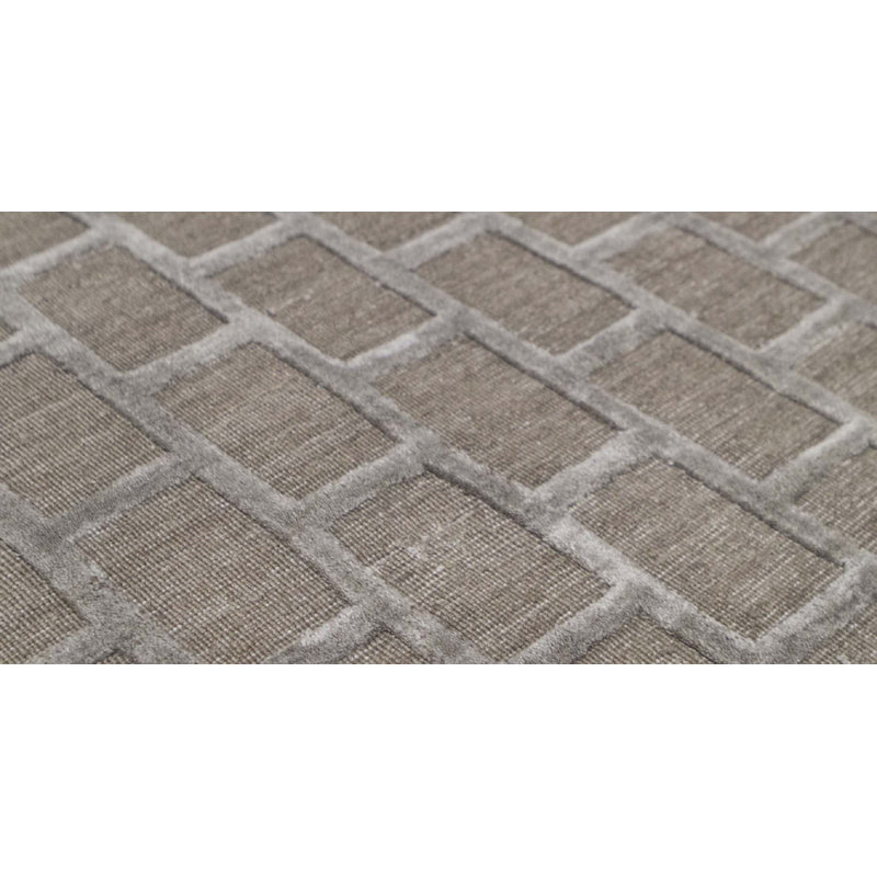 Tapis gris de haute qualité noué à la main