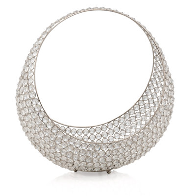 Panier à bagues 16 po argent et faux cristal