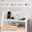 46 cm W Steel Bedside Table-1128718348