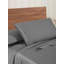 Ensemble de draps en coton égyptien 100 % gris pâle, poches profondes, avec taies d'oreiller, format King-134840179