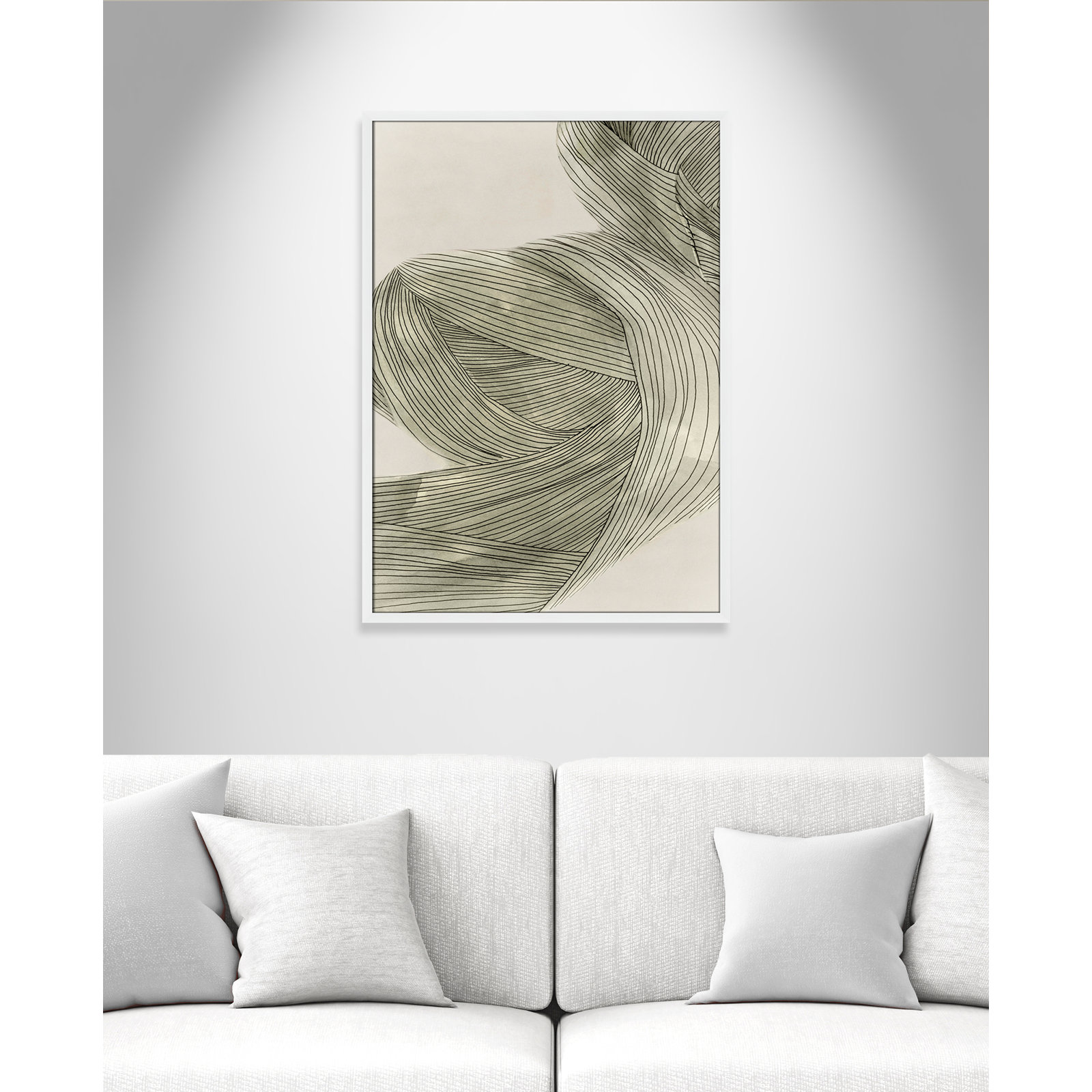 Anelis "Dreaming in Pastel II" Painting, 35.5" H x 25.5" W x 0.75" D, Satin White