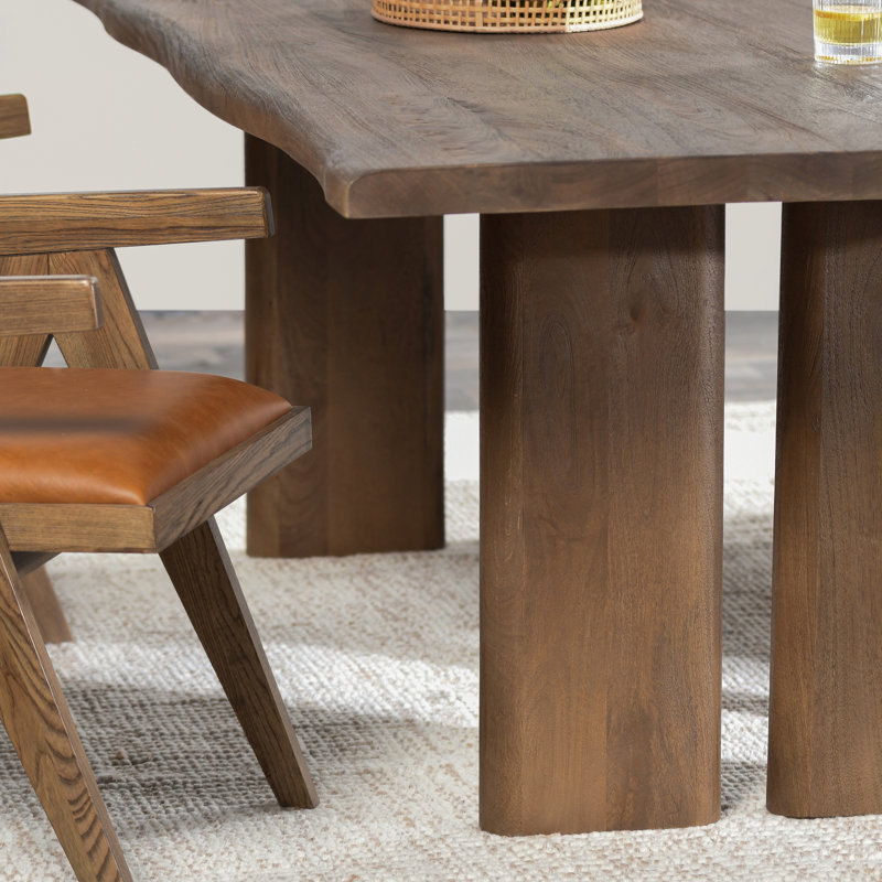Adina Large Brown Solid Acacia Wood Dining Table