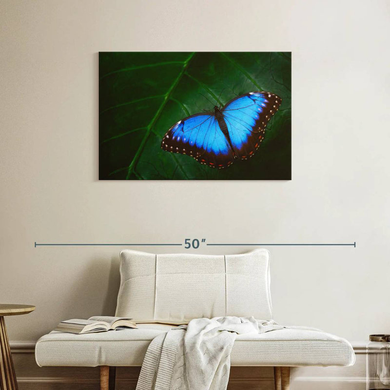 Brampt Pretty Blue Butterfly, 24" H x 36" W