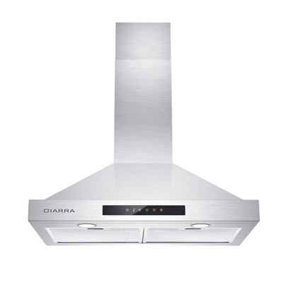 Hotte murale 30 po CIARRA, hotte de cheminée convertible 450 pi3 / min, commande tactile, arrêt différé, mode propre et frais, acier inoxydable, lumières DEL, filtres en aluminium allant au lave-vaisselle