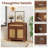 2 PCS Buffet Cabinet Sideboard Storage Cabinet Rattan Doors Adjustable Shelf