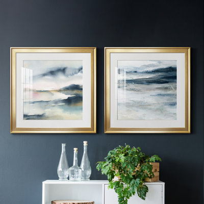 Sunwashed Horizon - Peinture encadrée sur papier