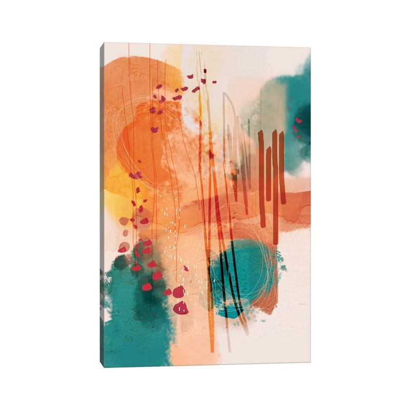 Sunset Beach - Painting on Canvas, 20.32 cm H x 30.48 cm W, No Framed