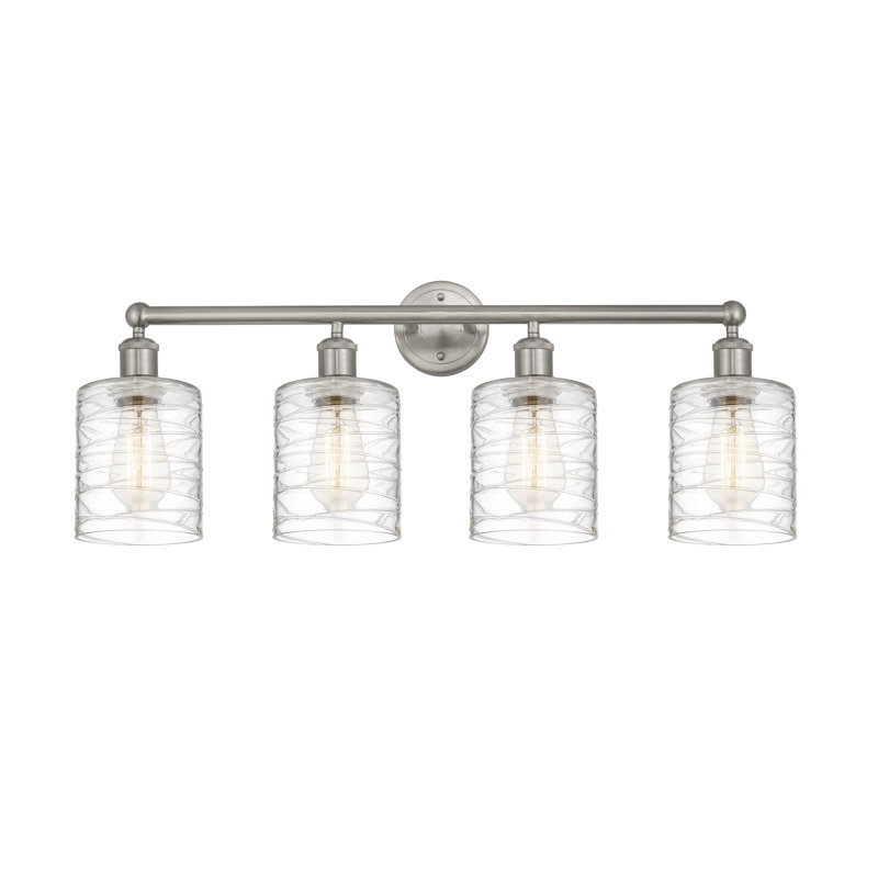 Karon 4 - Light Dimmable Vanity Light, Deco Swirl, Brushed Satin Nickel