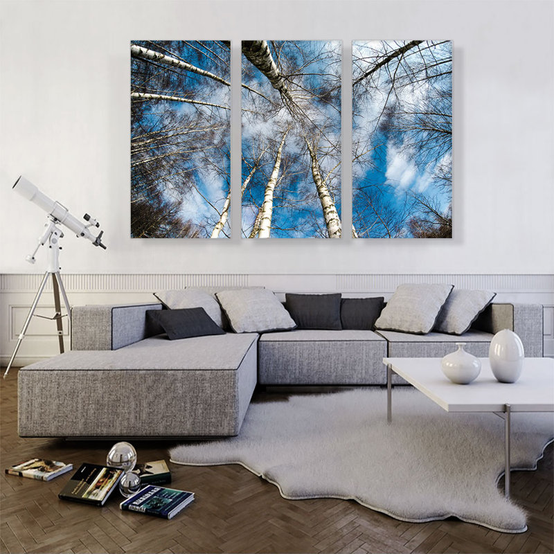 High Trees Forest Home Decor - ensemble de 3 reproductions de photos sur toiles tendues, H 40 po x l 60 po x 1,5 po