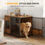 Cage en bois pour chien, grand chenil avec rangement intégré, cage d'intérieur pour salon ou chambre, maison pour animaux multifonctionnelle en bois avec cachette.