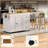 74.8" Kitchen Island With Extendable Dining Table, Kitchen Storage Cart With 3 Drawers, Power Outlet, Rolling Kitchen Island On Wheels With Spice Rack And 2 Door Cabinet, For Kitchen-1371060434