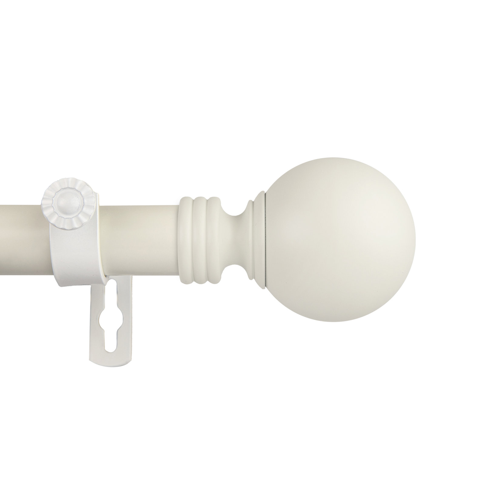 Orpha Single Curtain Rod, 66" - 120", White