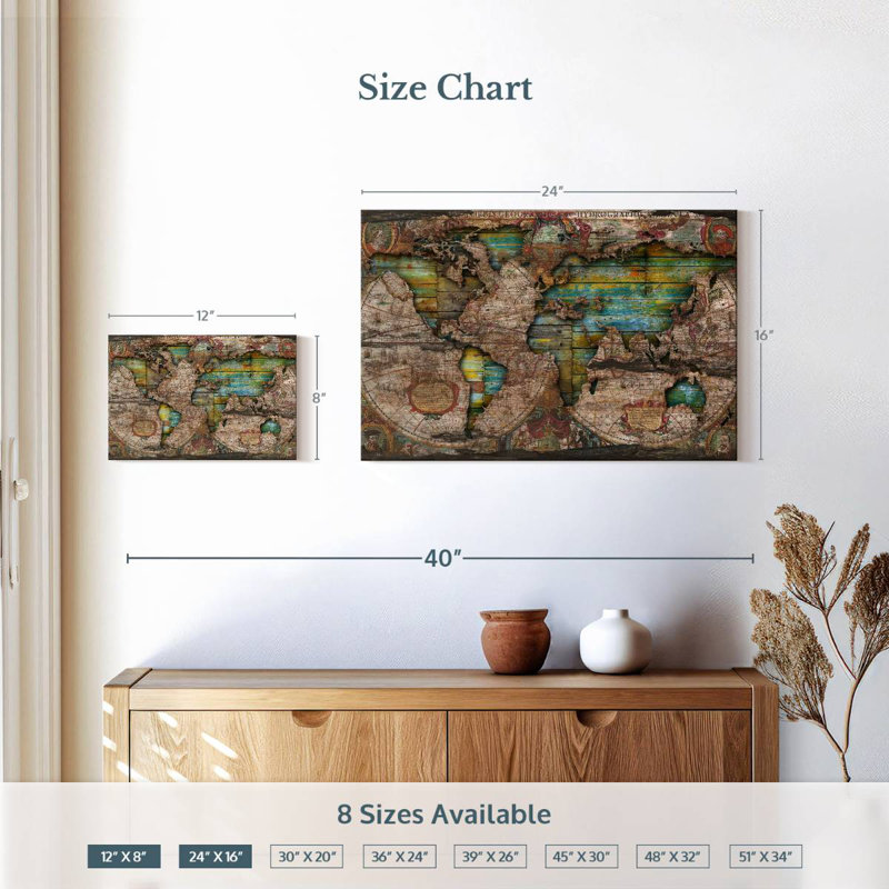 Ancienne carte Aliaz Shabby Elegance, H 16 po x l 24 po