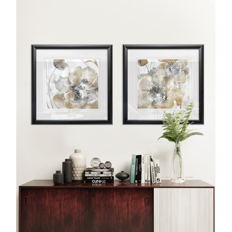 « taupe spring dispilar i », ensemble de 2 reproductions encadrées, Cadre noir