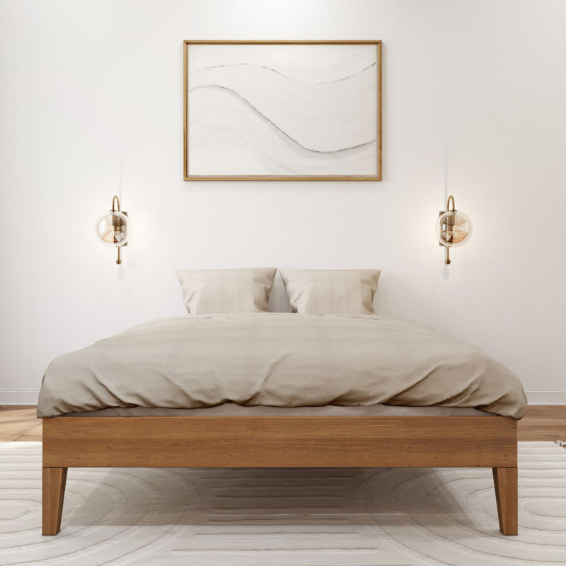 Arikah Solid Wood Bed, Matte Pecan, Full