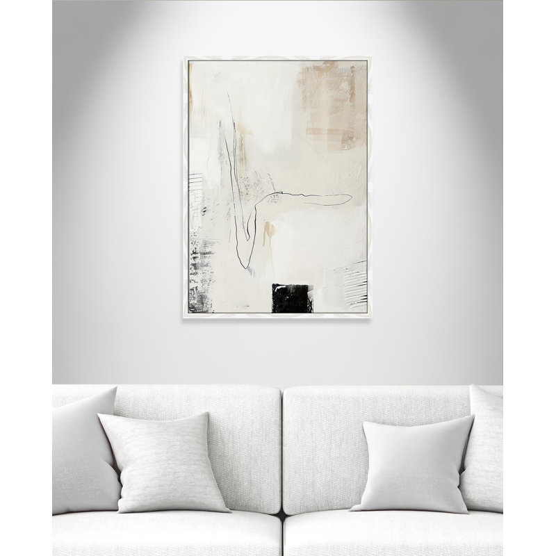 «Neutral Balance III» par Lazar Studio, L 25,5 po x H 35,5 po, Impression encadrée, Grain de bois blanc