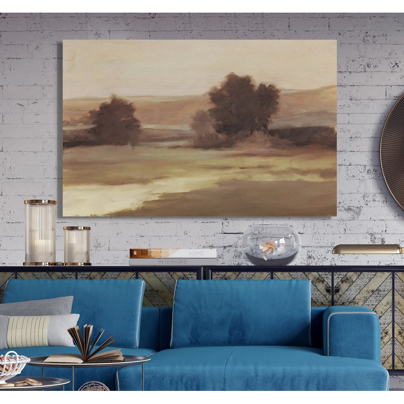 « muteed landscape ii », impression, H 8 po x l 12 po x P 1,5 po, Toile tendue