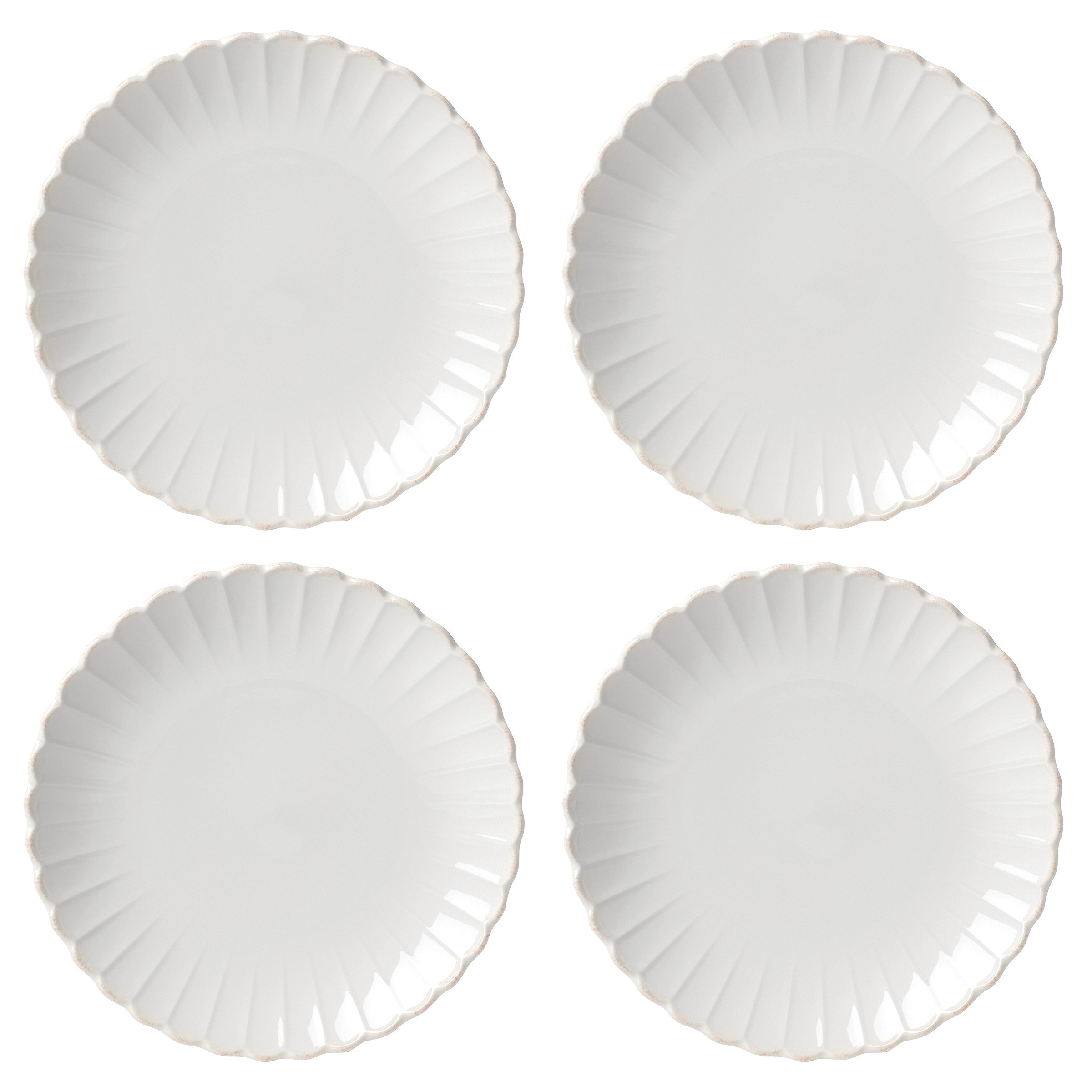 Lenox French Perle Scallop 4-Piece Dinner Plate Set By Lenox