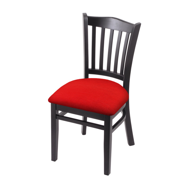 Hampton 18'' H Upholstered Beech Side Chair, Black, Canter Red