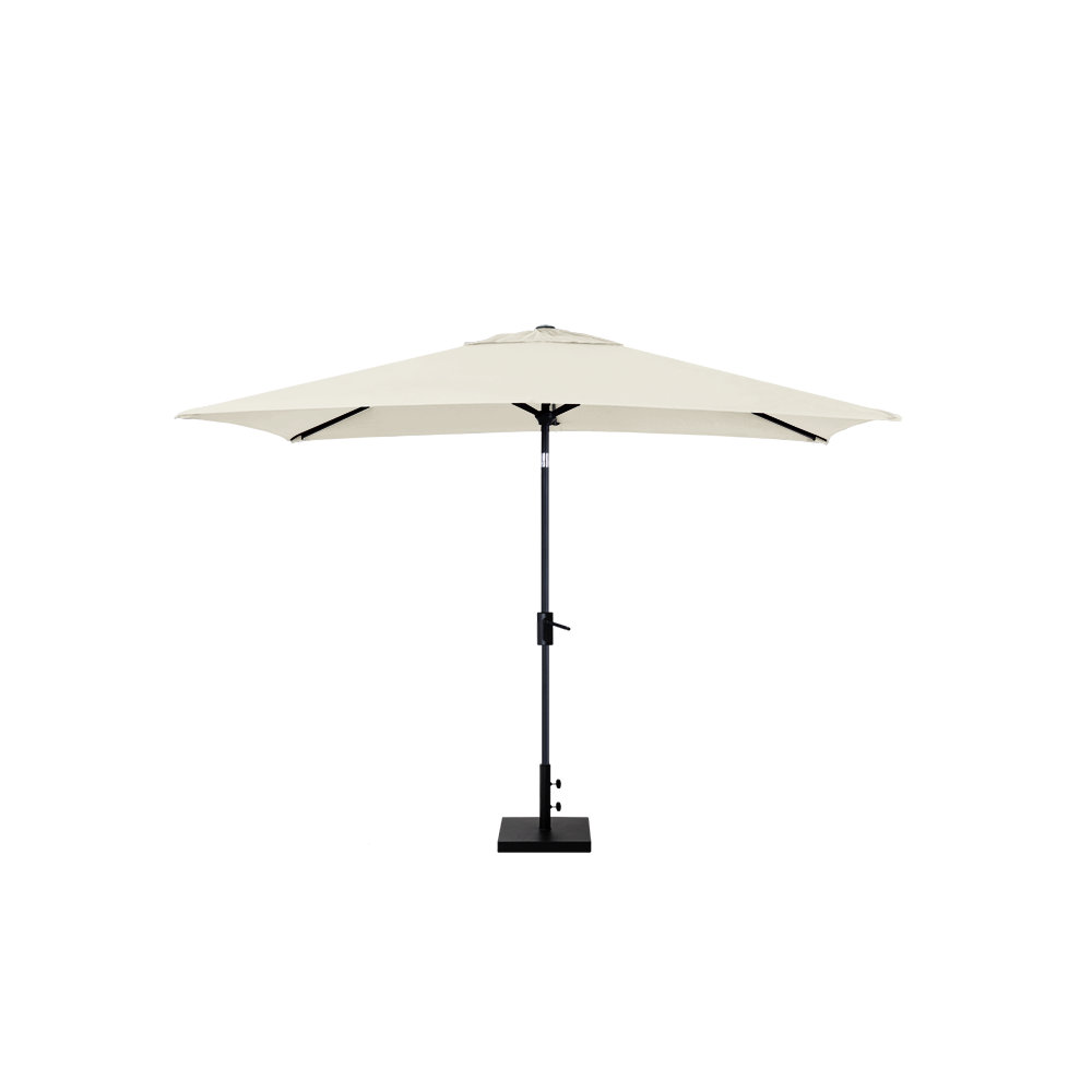 8x10 ft Solar Auto Tilt Rectangle Market Umbrella, White