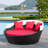 Ryde 60'' Wide Wicker Patio Daybed with Cushions-15993615-15993617